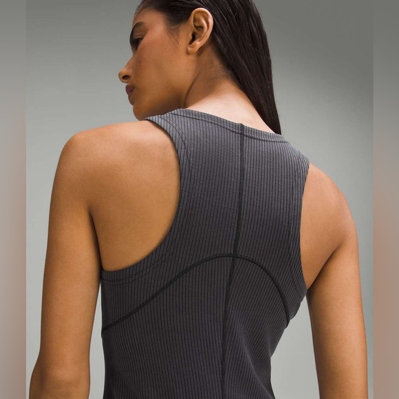 Lululemon Ribbed Softstreme Slim-Fit Tank Dress in black - size 0 - Picture 3 of 12